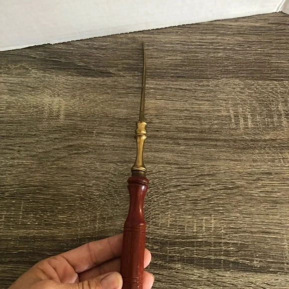 Vtg Brass and Wood Letter Opener - Picture 4 of 7